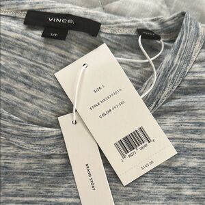 NWT Vince Blue and White Striped Top